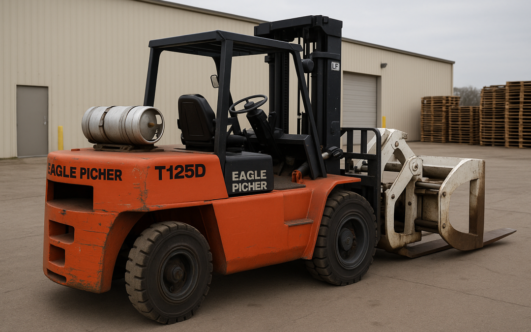How Adding Forklift Attachments to a 12,500 lb Eagle Picher T125D Transforms Heavy-Load Handling