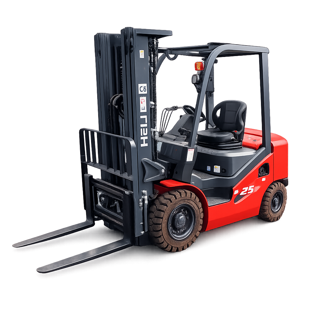 Heli forklift truck isolated on white background